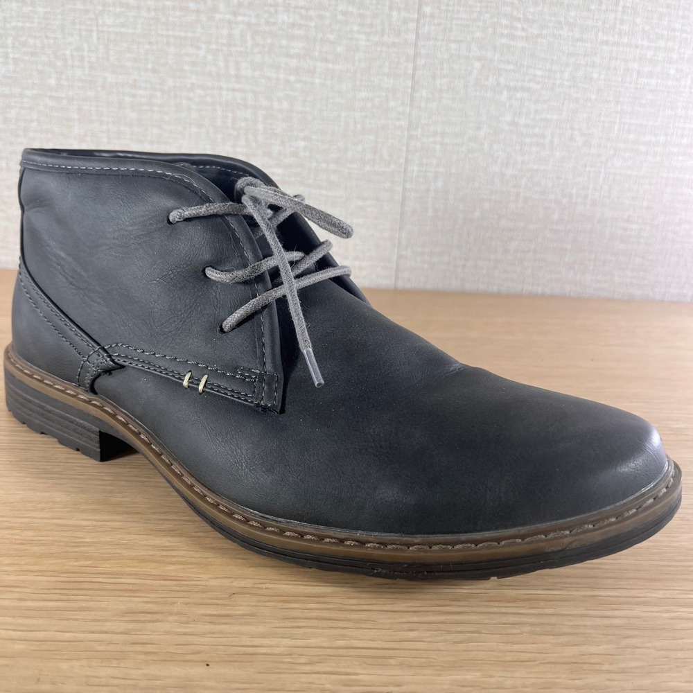 Varese Men's 10.5 Charcoal Gray Chukka Boots Lace Up Heritage Smart Casual Dress